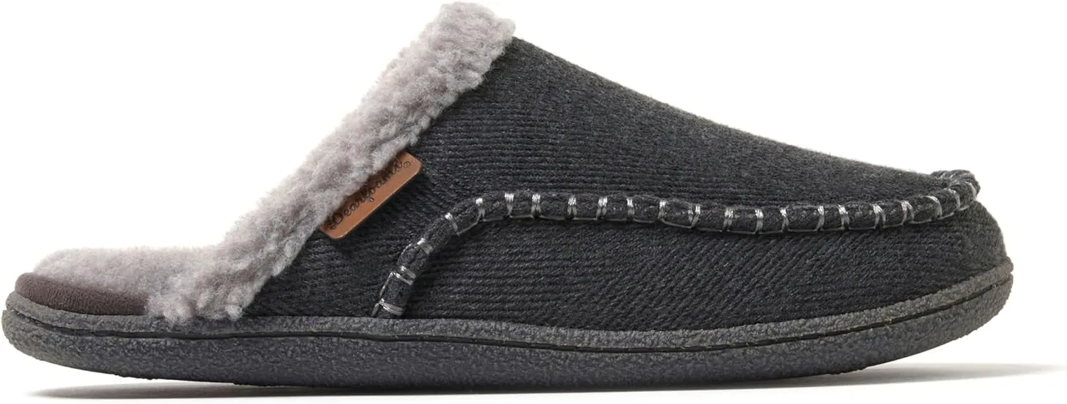 Dearfoams Men's Matthew Moc Toe Scuff Indoor Outdoor House Shoe Slipper