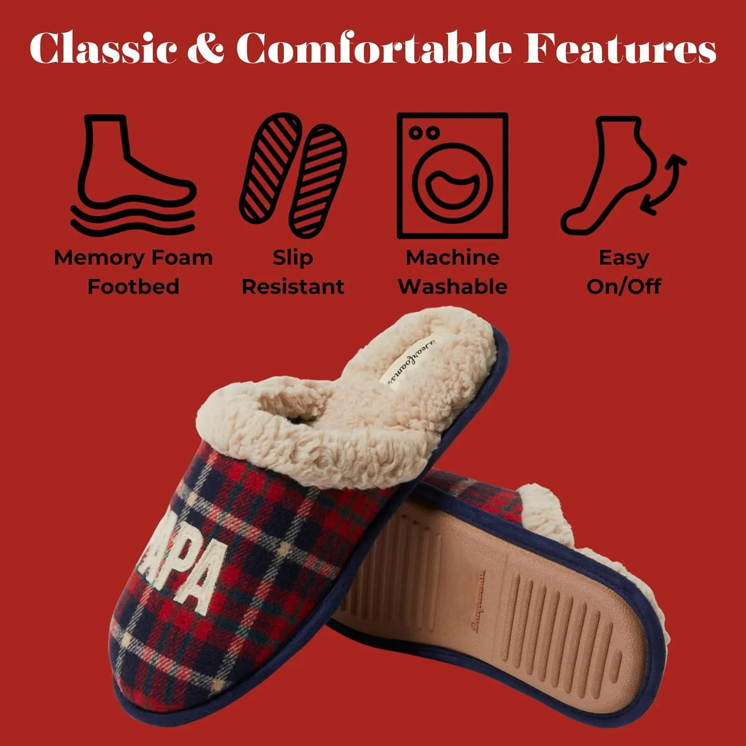 Dearfoams Men's Papa Bear Slipper