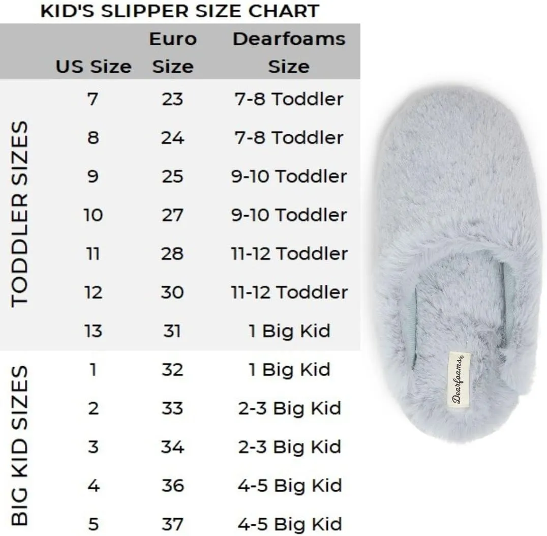 Dearfoams Unisex-Child Washable Brin Pile Scuff Slipper