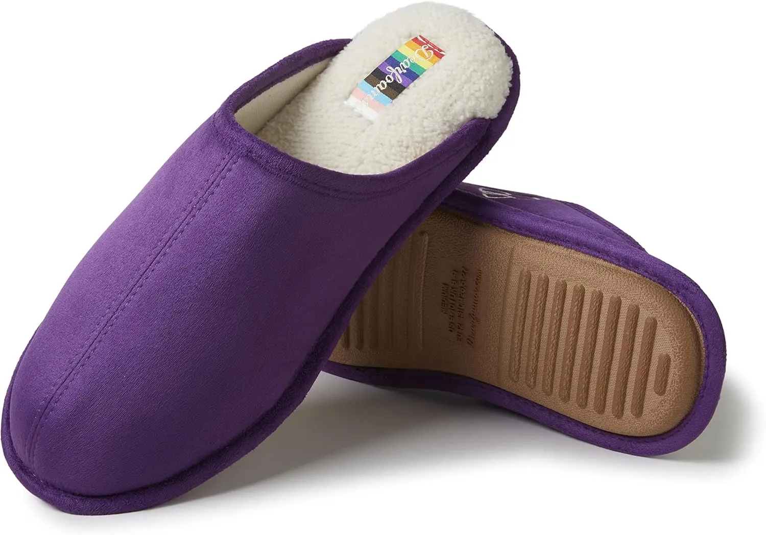 Dearfoams Women's Celebrates Pride Scuff with Inclusive Sizing Slipper
