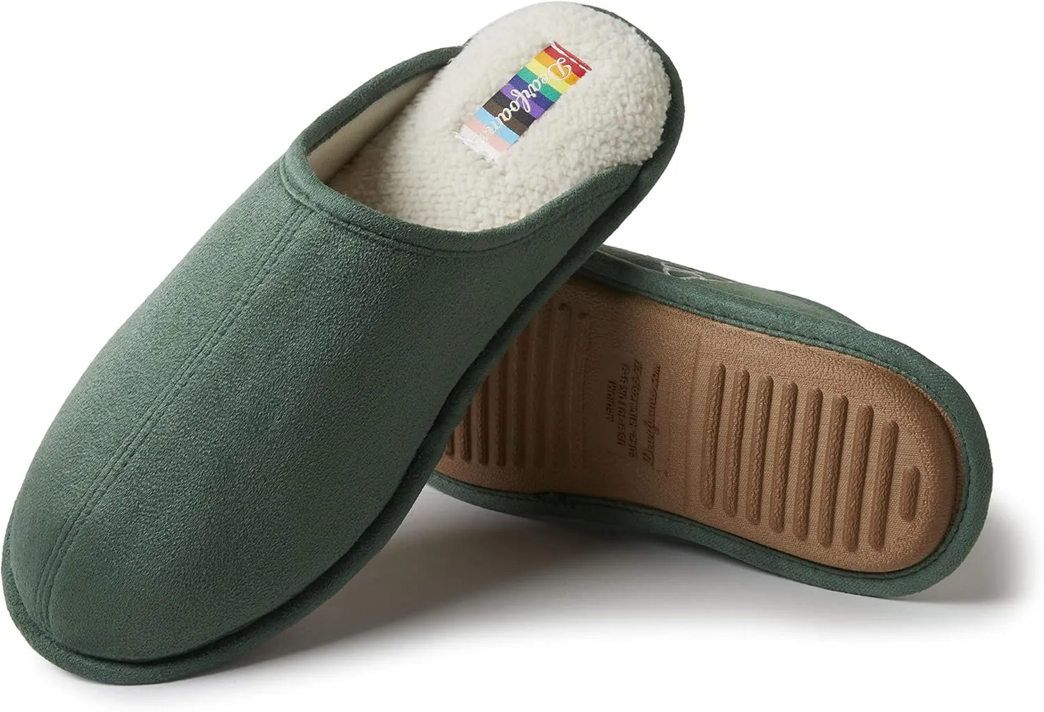 Dearfoams Women's Celebrates Pride Scuff with Inclusive Sizing Slipper