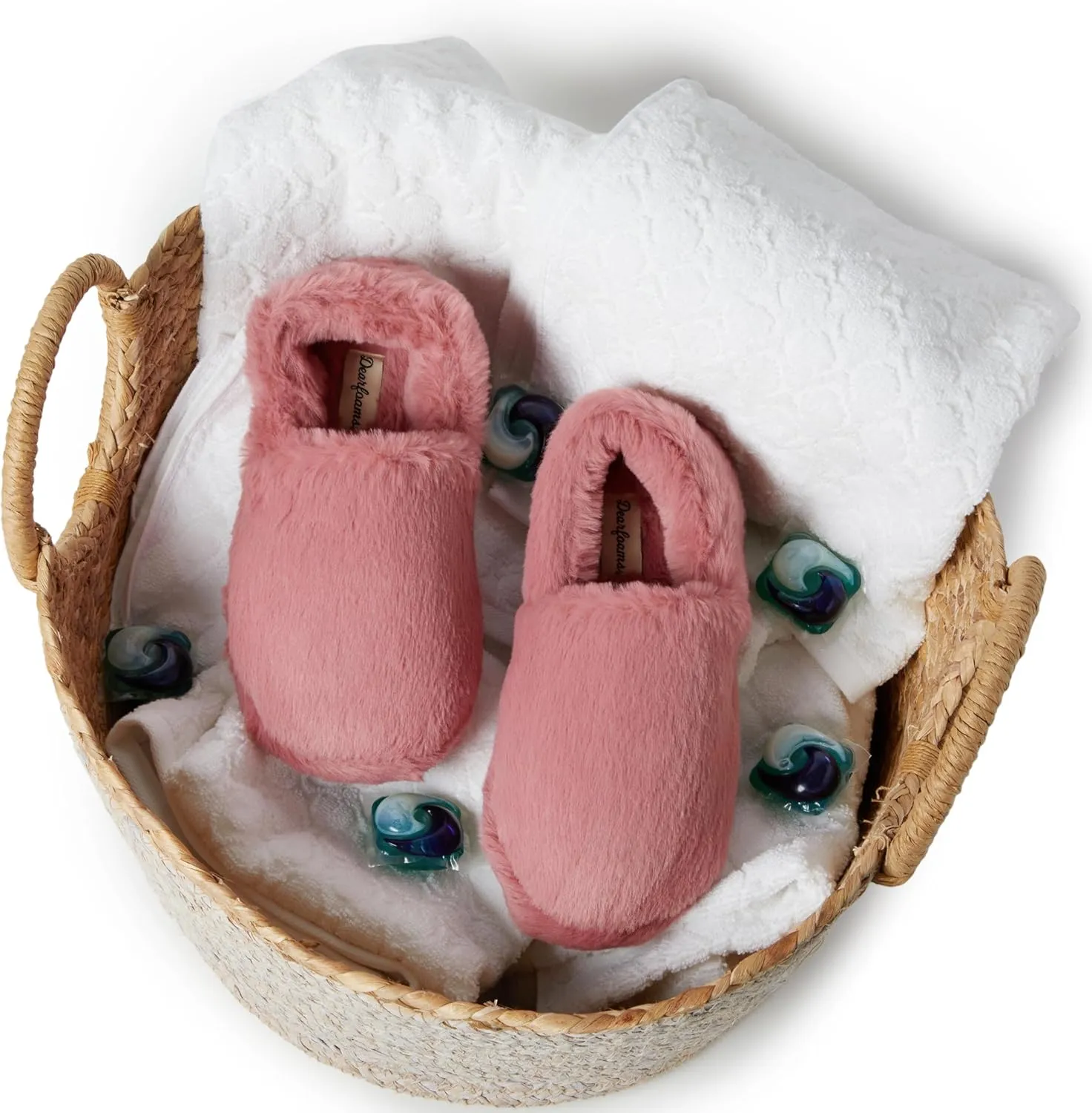 Dearfoams Women's Ellie Fluffy Snuggle Slipper