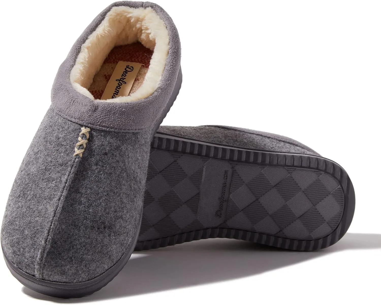 Dearfoams Women's Wren High Vamp Clog Indoor/Outdoor Memory Foam Slipper