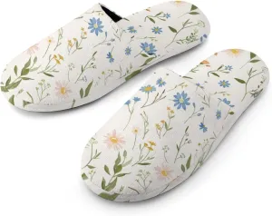 Delicate Wild Flowers Women's Slipper Non Slip Comfortable Winter Warm Home House Shoes