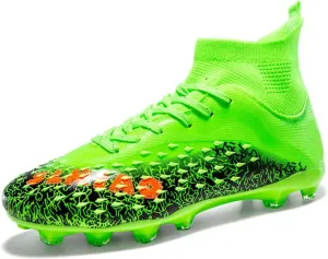 DHOVOR Boys Football Cleats High-Tops Football Shoes for Kids Soccer Cleats Professional Athletic Training Soccer Shoes
