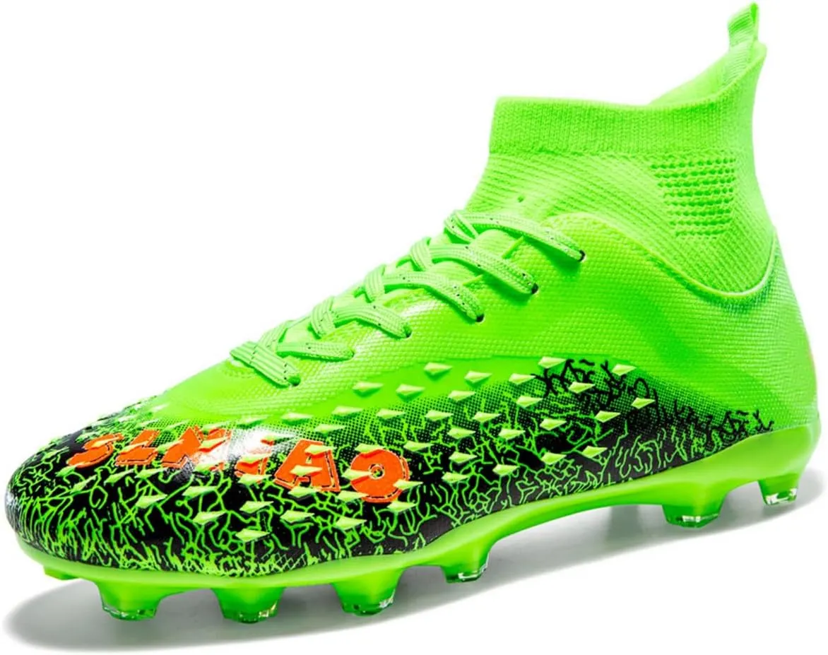 DHOVOR Boys Football Cleats High-Tops Football Shoes for Kids Soccer Cleats Professional Athletic Training Soccer Shoes