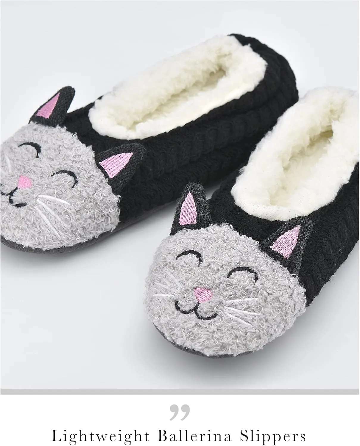 DICUIRD Womens Cute Animal Soft Sole Slipper Socks with Grippers-Fuzzy House Slippers