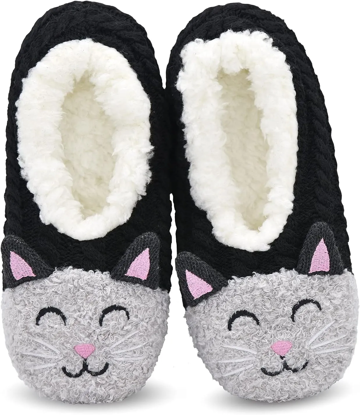 DICUIRD Womens Cute Animal Soft Sole Slipper Socks with Grippers-Fuzzy House Slippers