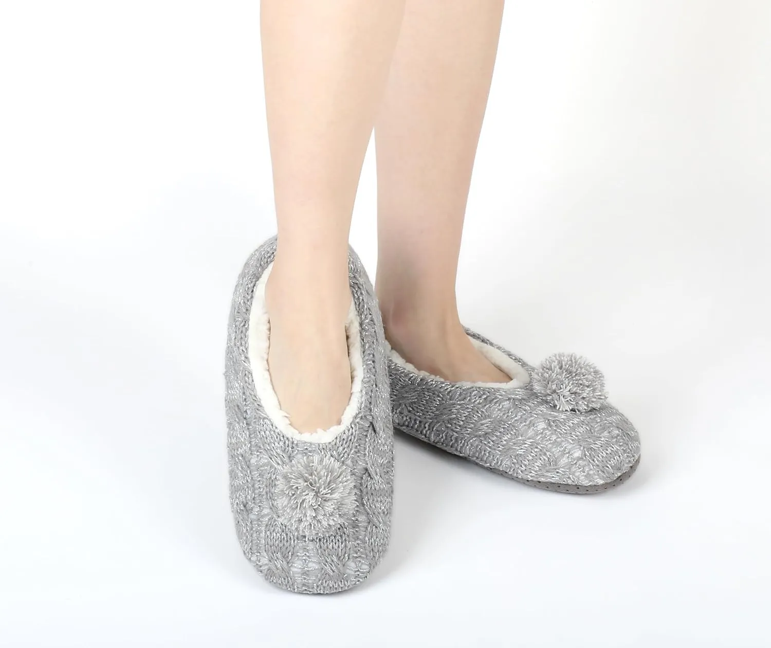 DICUIRD Womens Thick & Warm Slipper Socks with Grippers - Knit House Fuzzy Slippers