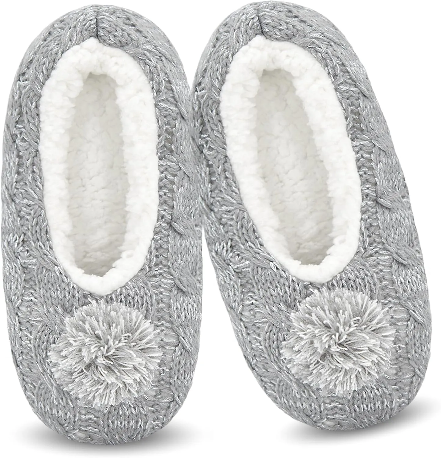 DICUIRD Womens Thick & Warm Slipper Socks with Grippers - Knit House Fuzzy Slippers