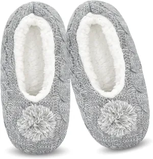 DICUIRD Womens Thick & Warm Slipper Socks with Grippers - Knit House Fuzzy Slippers