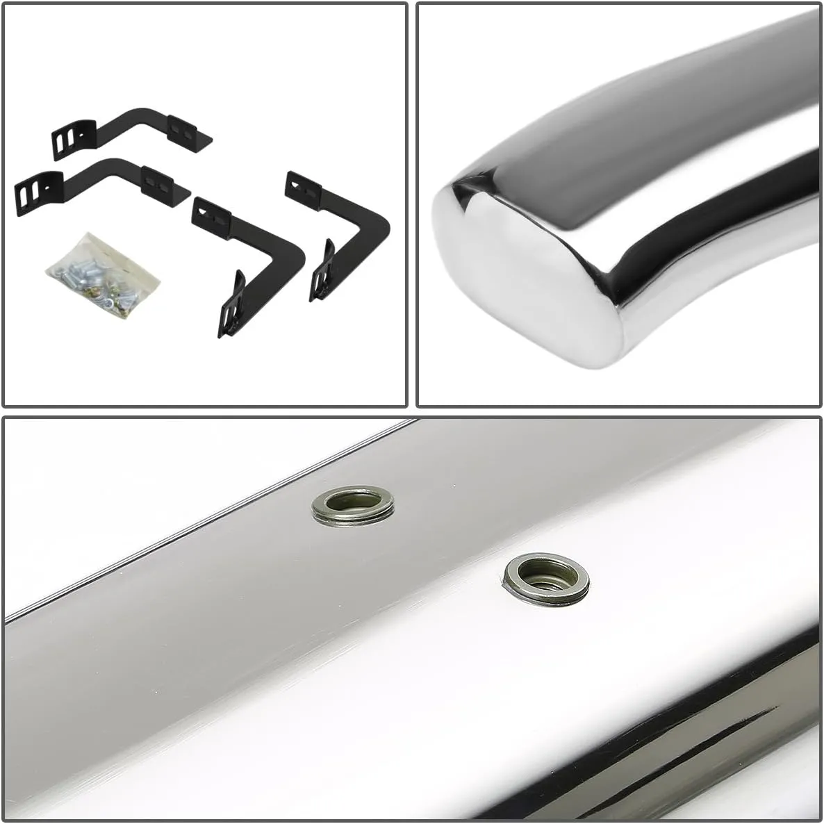 DNA MOTORING STEPB-4C-016-SS Stainless Steel 4" Curved Side Step Nerf Bar Running Board,Chrome