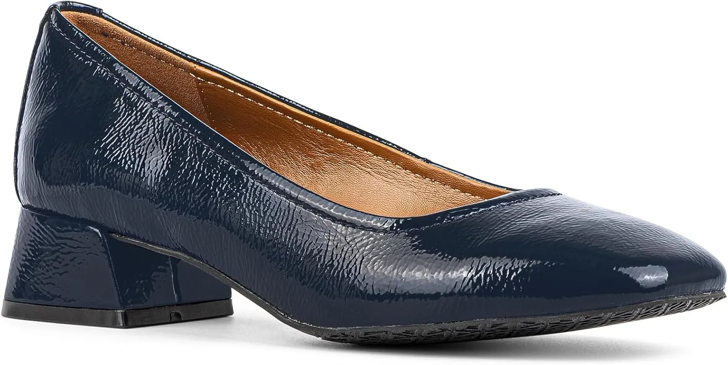 Donald Pliner Women’s RYA Pump Heel – 1.3” Block Heel Shoes for Comfort, Slip On Women’s Heels with Rubber Sole