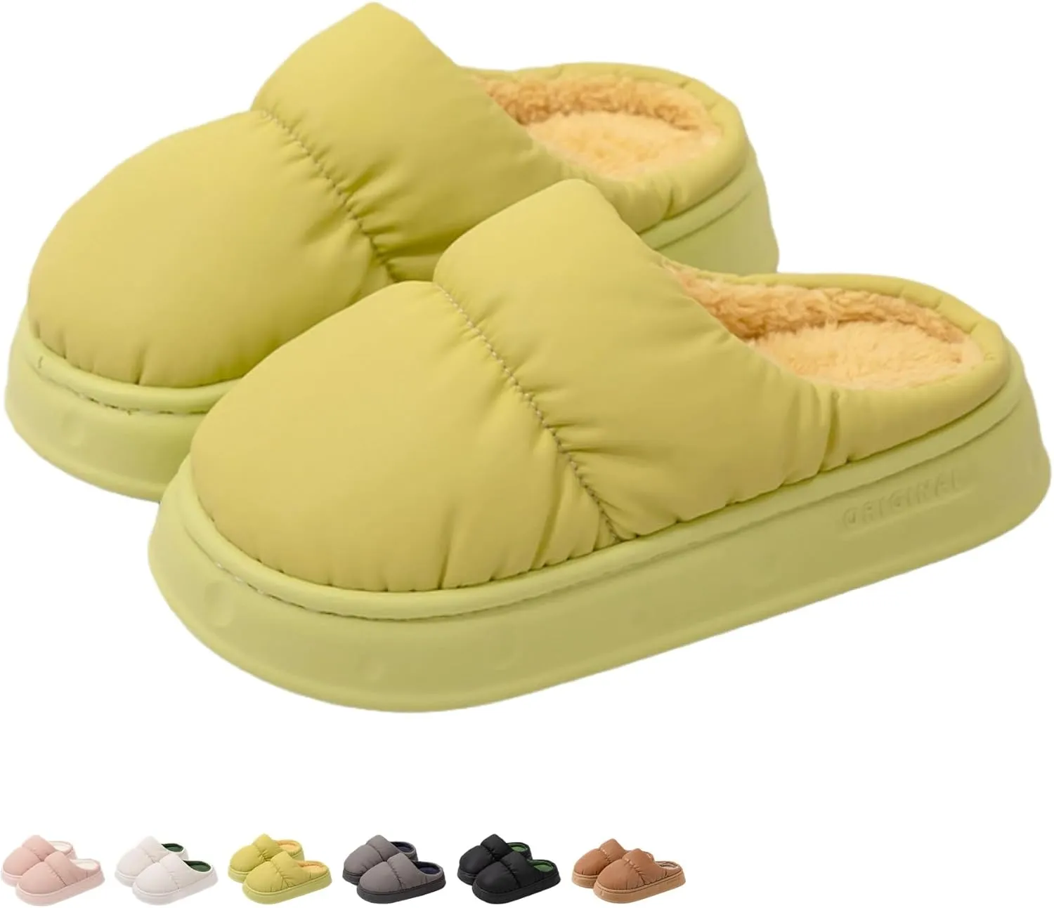 Down Warm Home Slippers for Women Men Indoor Winter Plush Comfy House Slipper Couple Soft Cozy Bedroom Shoes Non-Slip Thickened Sole Lightweight