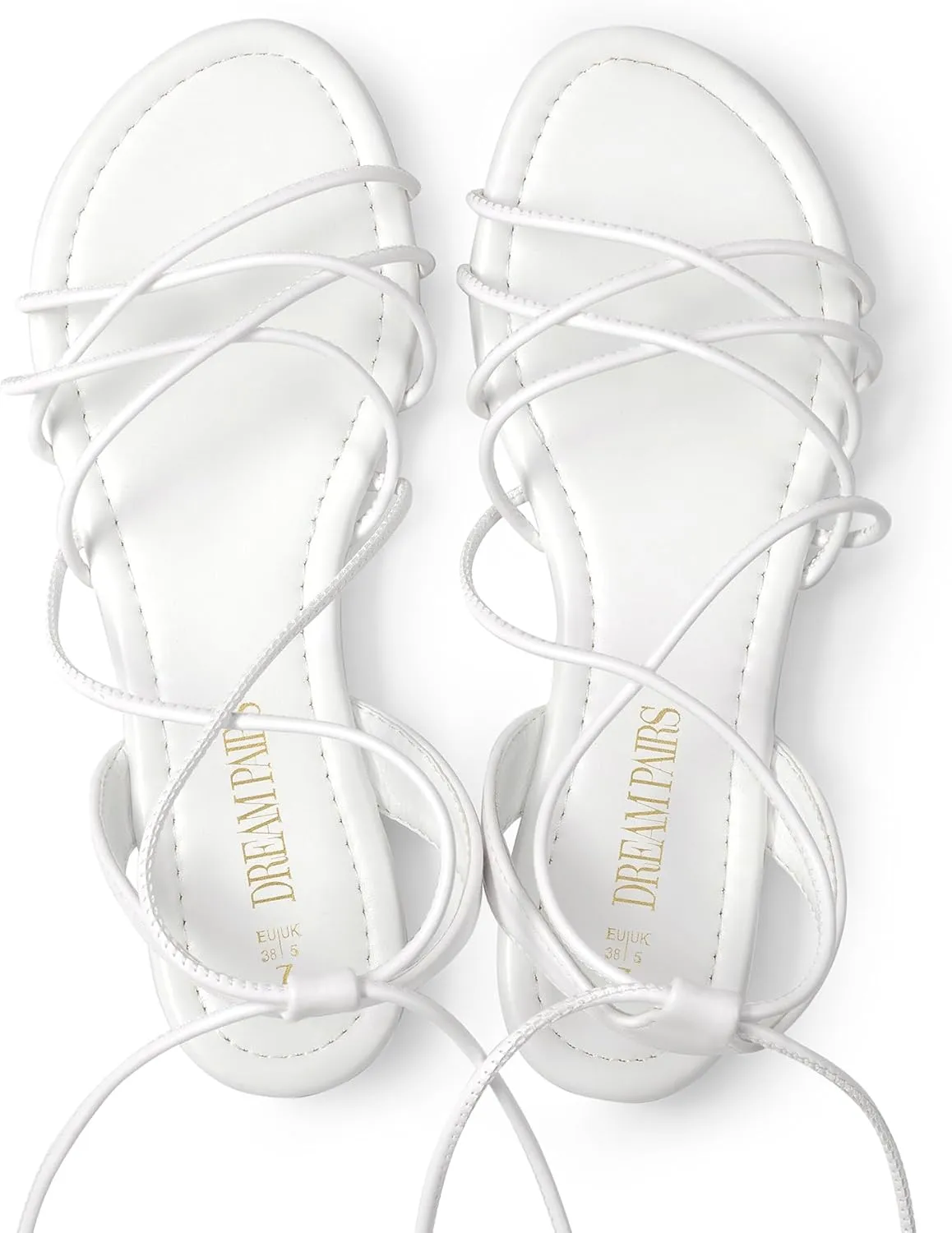 DREAM PAIRS Lace-up Gladiator Sandals Strappy Dressy Summer Flat Sandals for Women