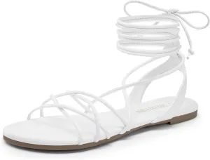 DREAM PAIRS Lace-up Gladiator Sandals Strappy Dressy Summer Flat Sandals for Women