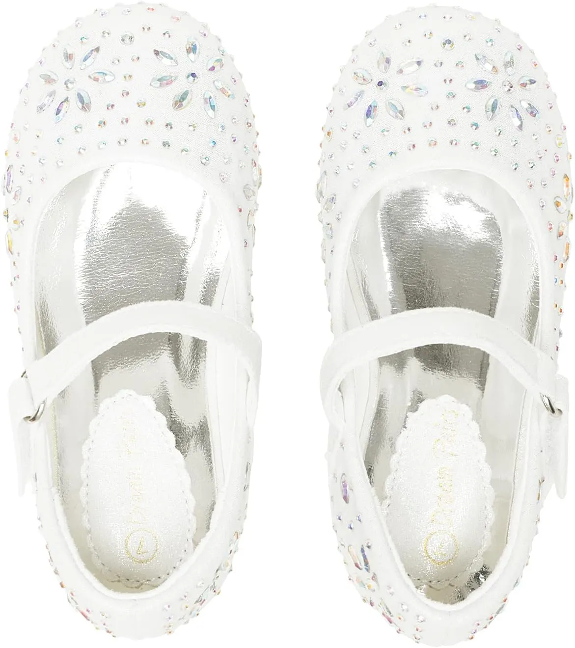 DREAM PAIRS Toddler Girl's Dress Shoes Mary Jane Rhinestone Ballerina Flat for Party, Birthday, Performance, Wedding