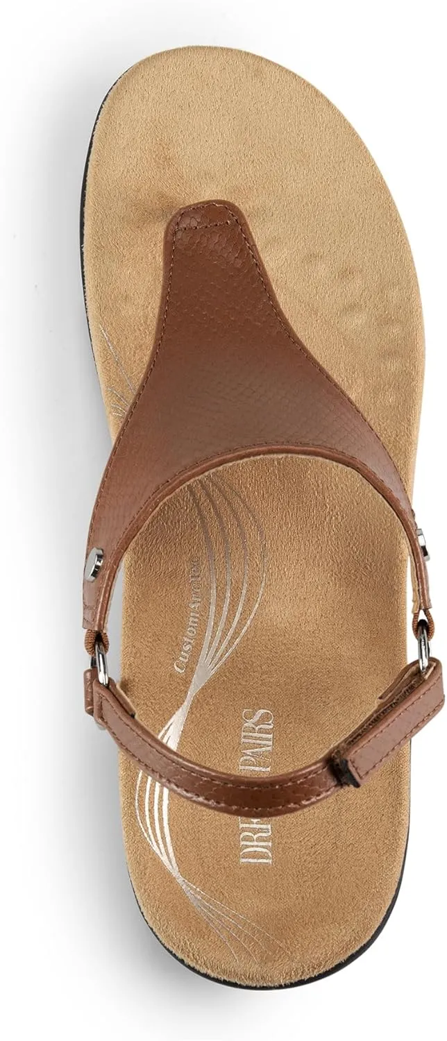 DREAM PAIRS Women's Flat Sandals Arch Support Orthopedic Comfortable Soft Cushion Summer T-Strap Walking Thong Sandals