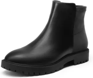 DREAM PAIRS Women's Low Heel Chelsea Ankle Boots Fashion Slip On Elastic Fall Booties Shoes