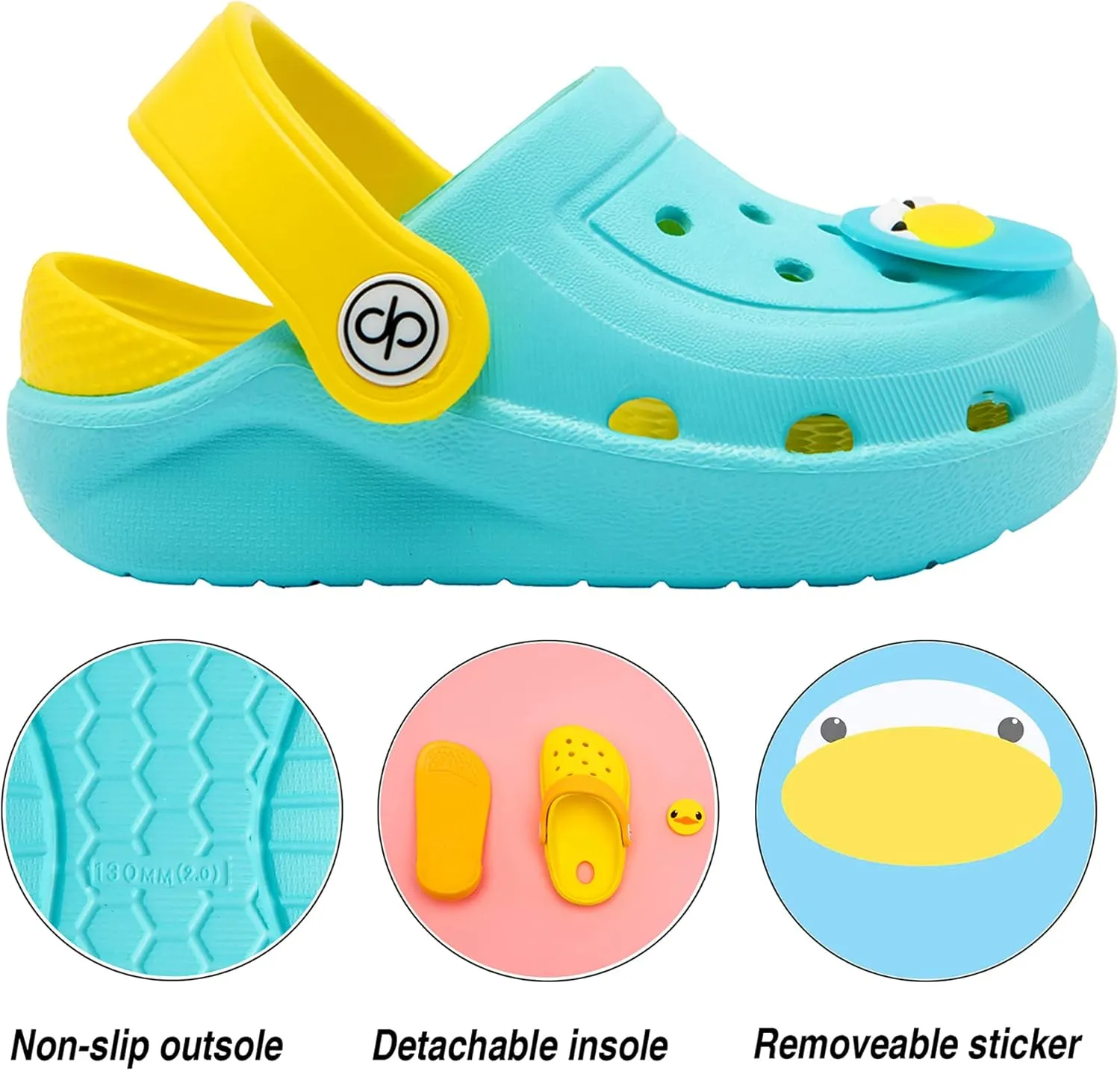 dripdrop Girls Comfort Clogs Kids Slip On Garden Shoes Boys Lightweight Beach Pool Slide Sandals Shower Slipper (Toddler/Little Kids)