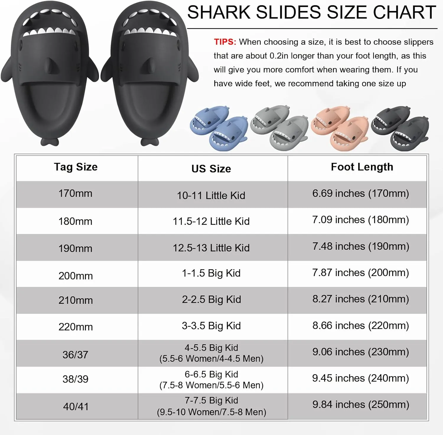 EECH Big Kid Cute Slippers, Cloud Shark Slides, Upgraded Thick Sole Non-Slip Sandals for Kids, Indoor Outdoor Summer
