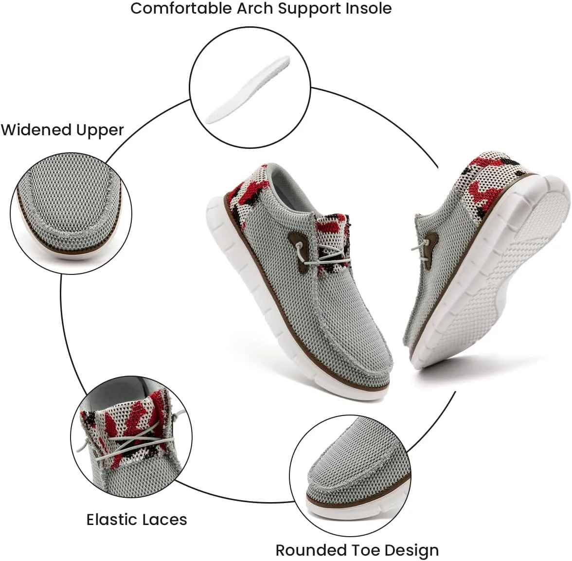 EGMPDA Mens Slip on Loafers Boat Shoes Non Slip Walking Sports Shoes Driving Shoes Casual Office Shoes Gym Lightweight Comfortable Shoes