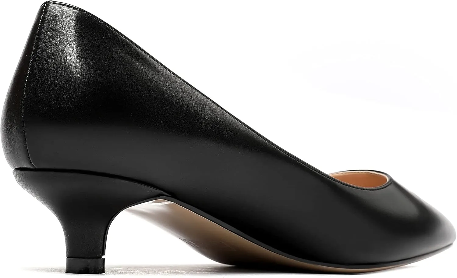 Eldof Women's Low Heel Pumps Pointed Toe Kitten Heels Slip on Comfort Pumps 1.4 Inches for Dress Party Office
