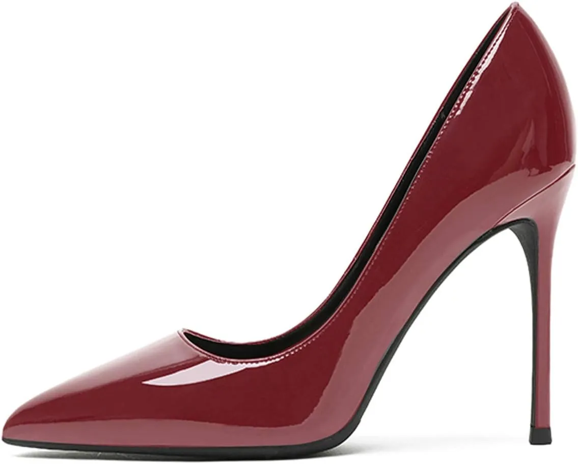 Eldof Womens Pointed Toe Pumps High Heel Stilettos Classic Slip On 4" Heels Wedding Party Office Pumps for Women