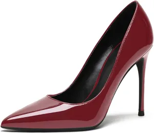 Eldof Womens Pointed Toe Pumps High Heel Stilettos Classic Slip On 4" Heels Wedding Party Office Pumps for Women