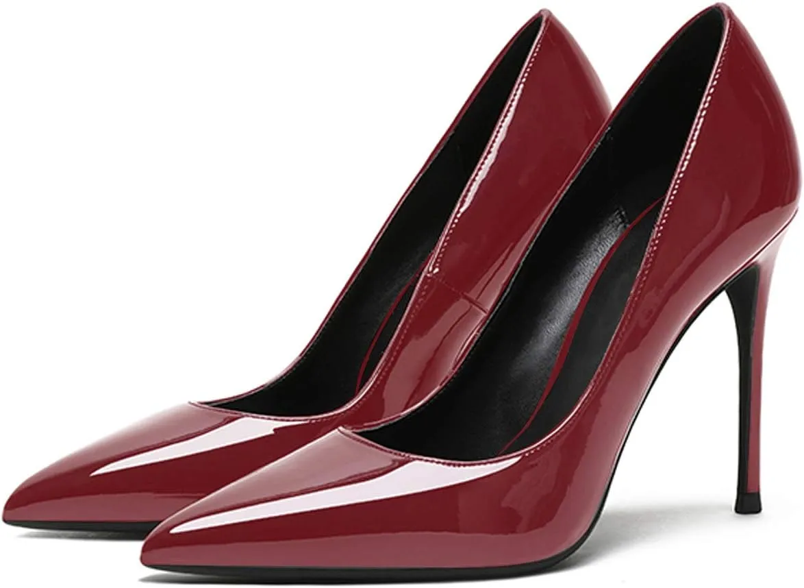 Eldof Womens Pointed Toe Pumps High Heel Stilettos Classic Slip On 4" Heels Wedding Party Office Pumps for Women