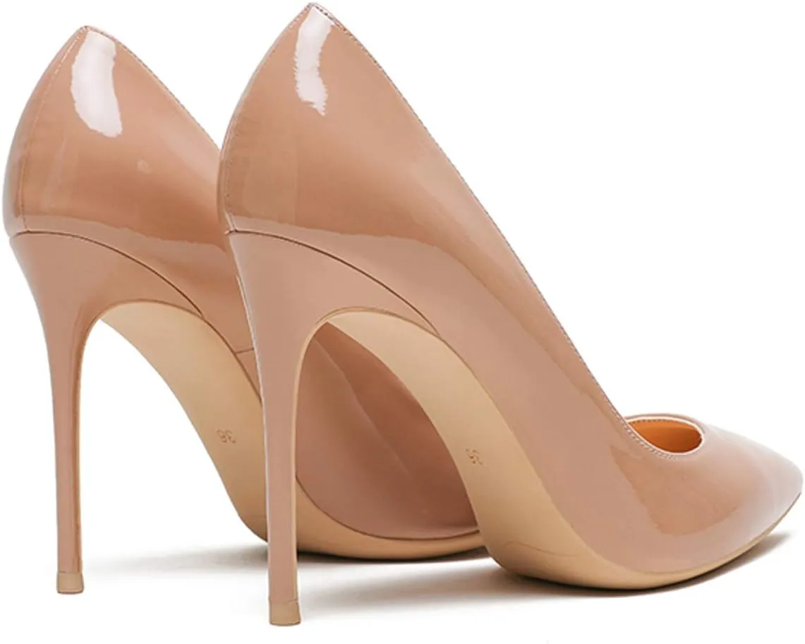 Eldof Womens Pointed Toe Pumps High Heel Stilettos Classic Slip On 4" Heels Wedding Party Office Pumps for Women