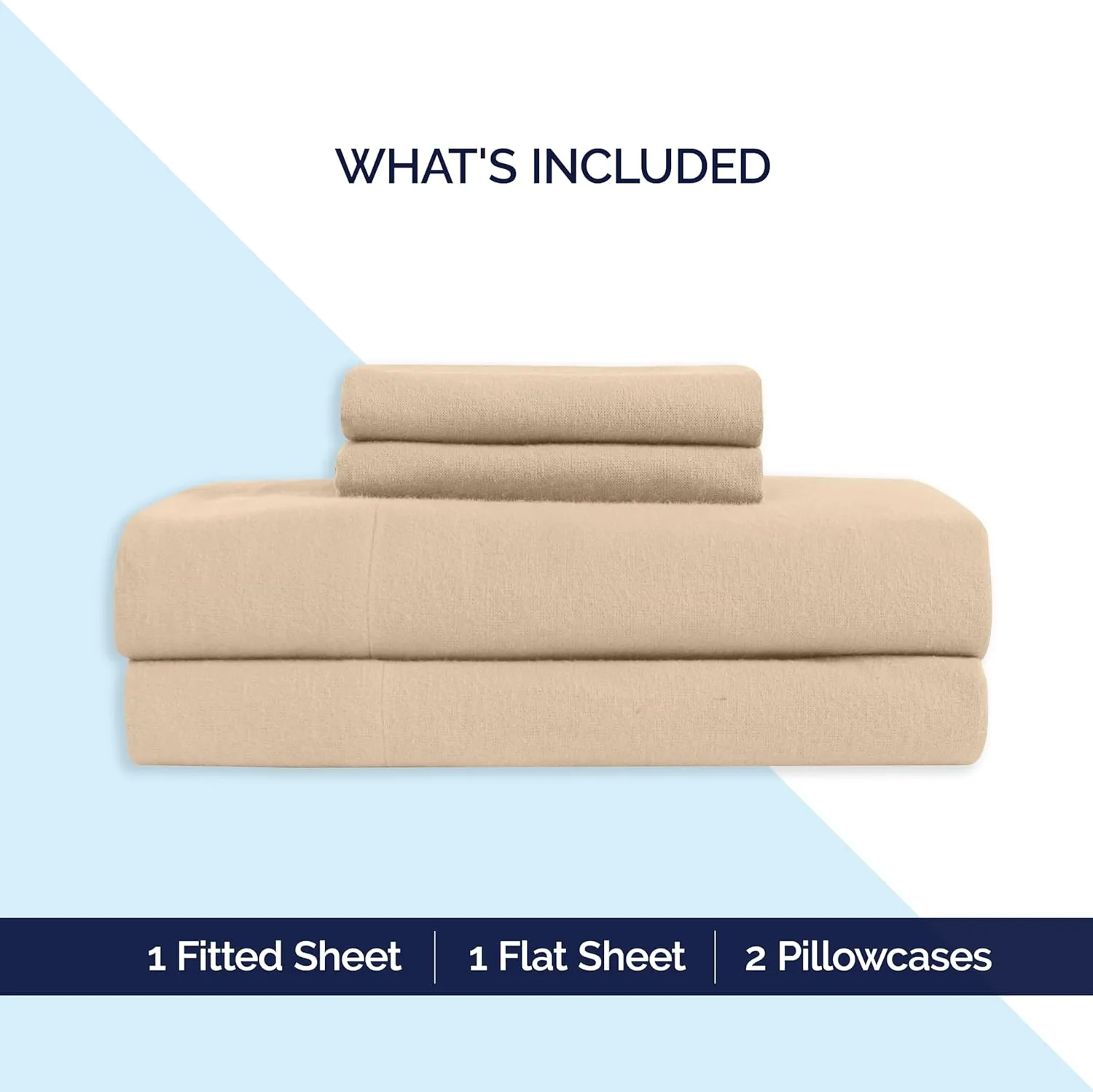 Elegant Comfort Soft 4-Piece 100% Turkish Cotton Flannel Sheet Set - Premium Quality, Deep Pocket Fitted Sheet, Ultra Soft, Cozy Warm Flannel Sheets - Twin, Linen