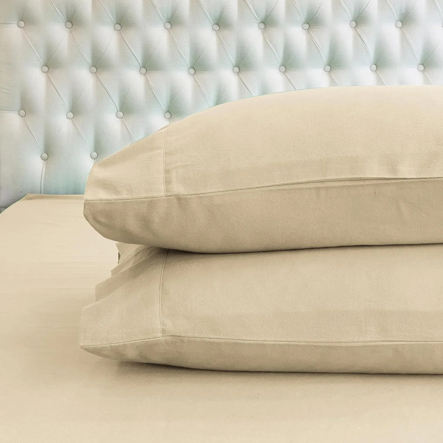 Elegant Comfort Soft 4-Piece 100% Turkish Cotton Flannel Sheet Set - Premium Quality, Deep Pocket Fitted Sheet, Ultra Soft, Cozy Warm Flannel Sheets - Twin, Linen