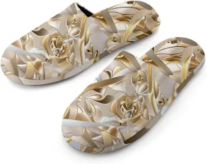 Elegant Gorgeous Golden Pattern Men's Slipper Non Slip Comfortable Winter Warm Home House Shoes Indoor Slippers