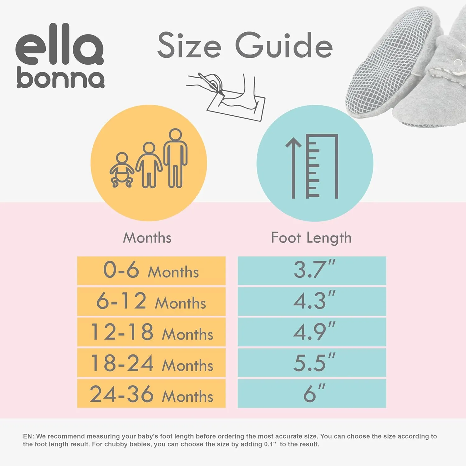 Ella Bonna Fleece Baby Booties, Three Snap Baby Slippers, Unisex Baby Gifts, Non-Slip Newborn Booties for Boys and Girls, Infant Baby Shower Shoes Months
