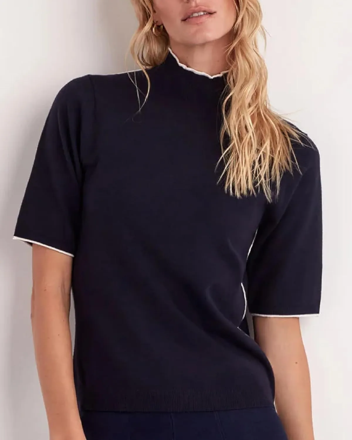 ELLEN TRACY Women's Mock Neck Sweater, Carlee Elbow Sleeve Turtleneck Pullover Shirt Top