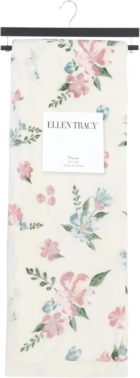ELLEN TRACY Womens Throw Blanket, Super Soft Blankets, Home Decor for Couch, Sofa and Bedroom