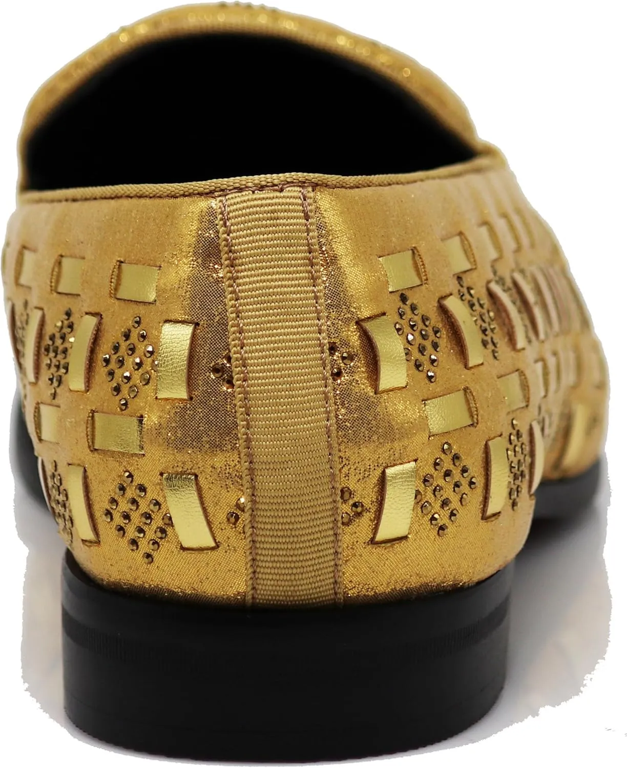 Enzo Romeo UTA Men's Fashion Rhinestone Glitter Buckle Slip On Dress Shoes