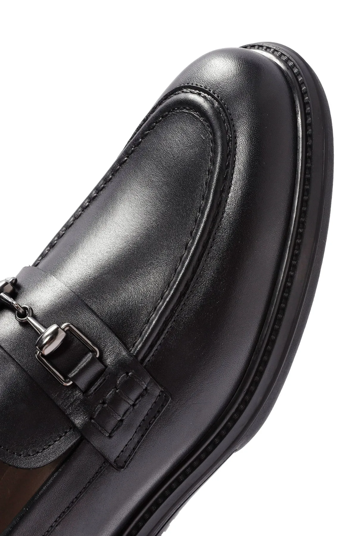 Erkek Siyah Deri Casual Loafer