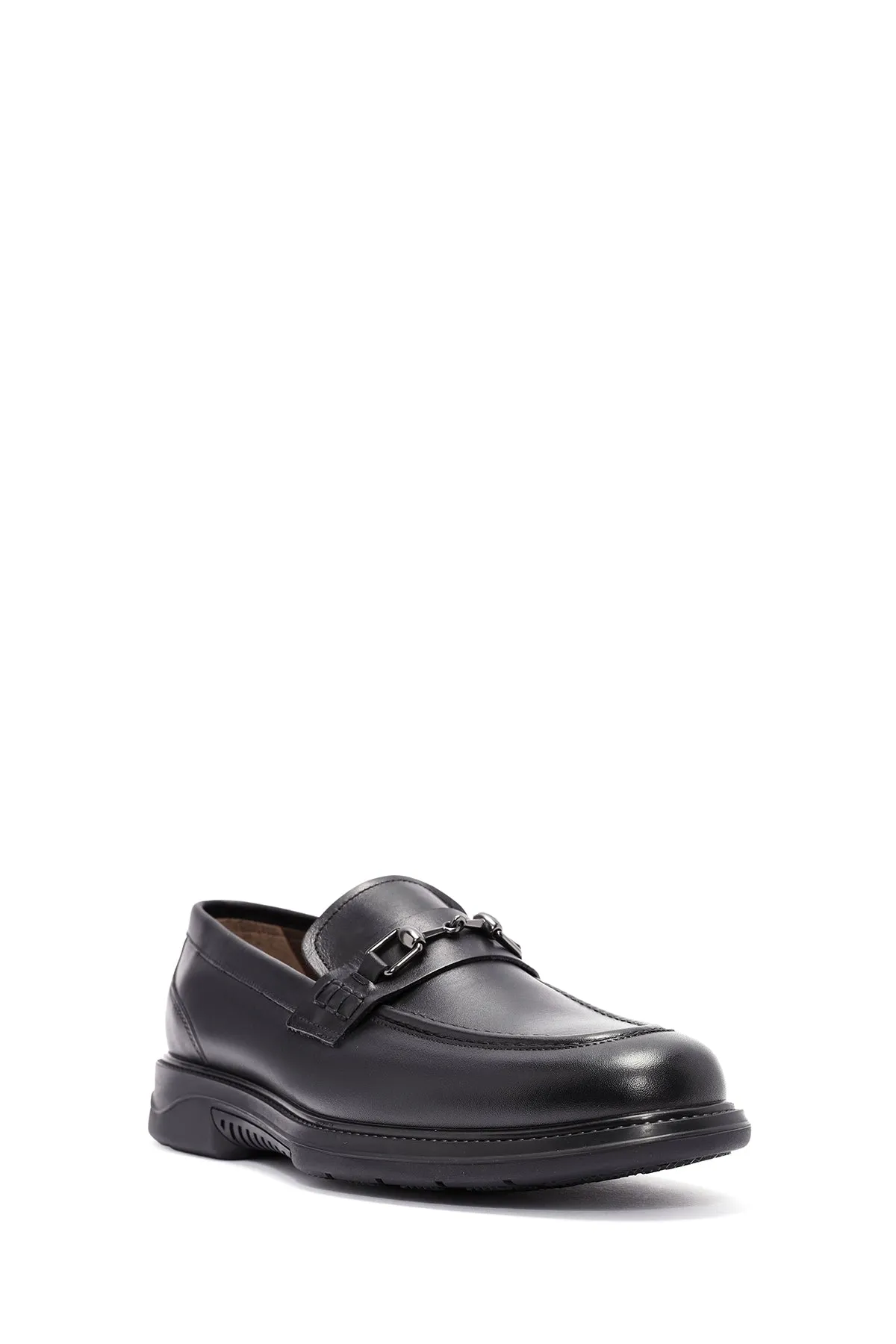Erkek Siyah Deri Casual Loafer