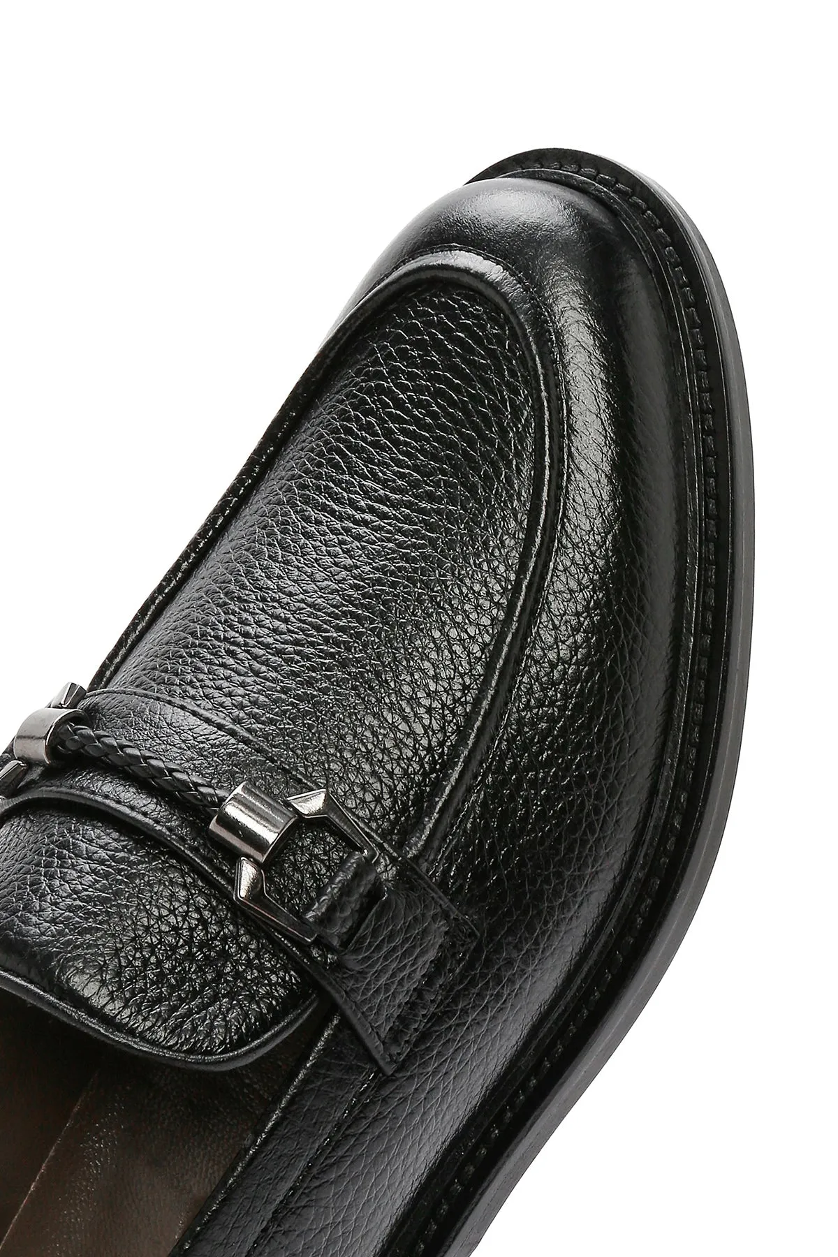 Erkek Siyah Deri Klasik Loafer