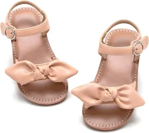 ESTINE Toddler/Little Kid Girls Bow Open Toe Flat Evening Dress Sandals