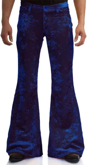 EVEDESIGN Mens Bell Bottom Velvet Pants 60s 70s Disco Outfits for Men Vintage Flared Jeans
