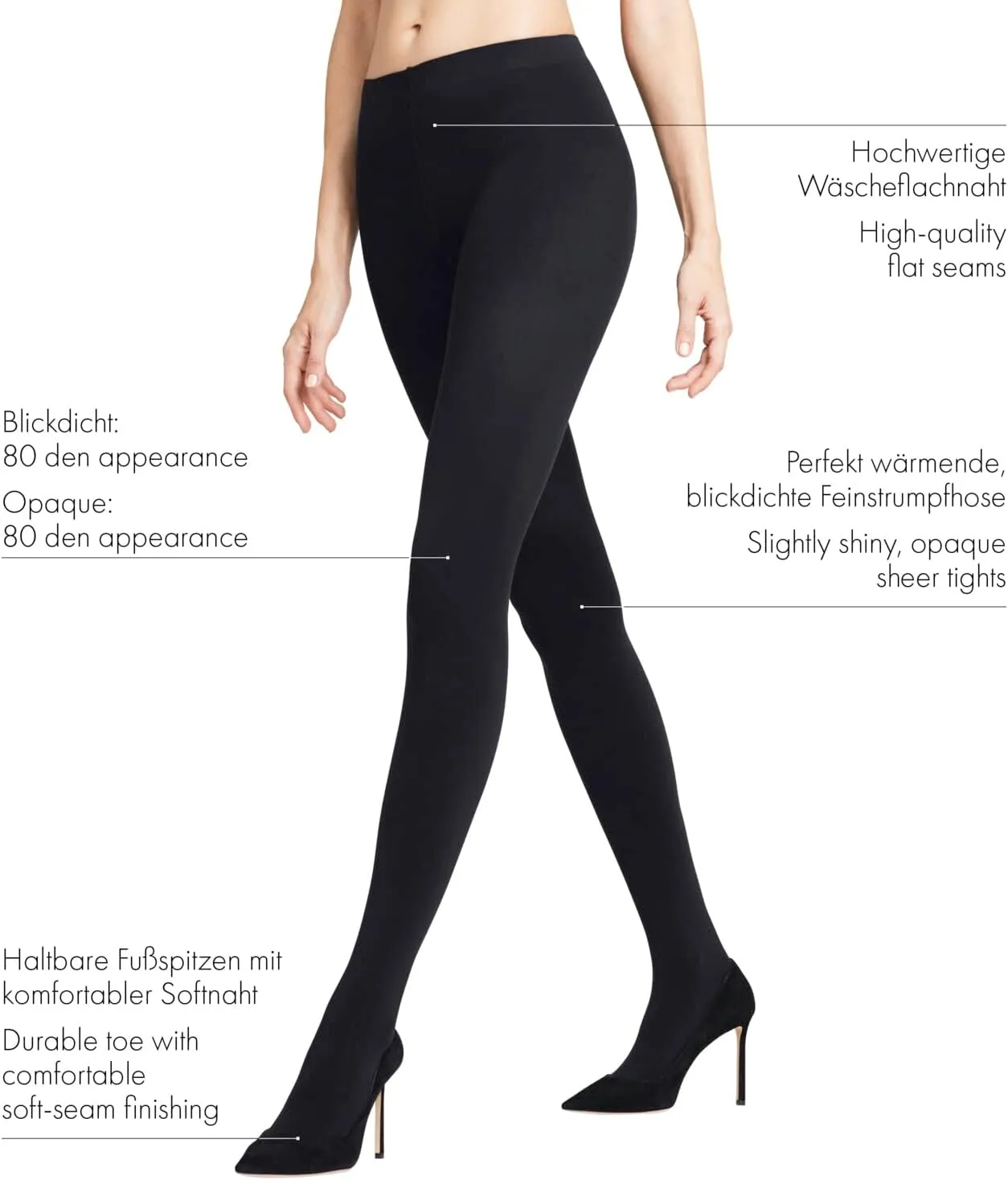 FALKE Women's Warm Deluxe 80 Denier Tights, Matte, Silky Soft, 1 Pair