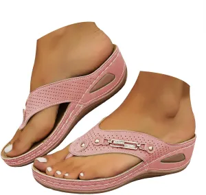 Fashion Mesh Breathable Sandals 2025 New, Chain Clip Toe Orthopedic Sandals Women Summer Dressy Casual Comfy Beach Slides