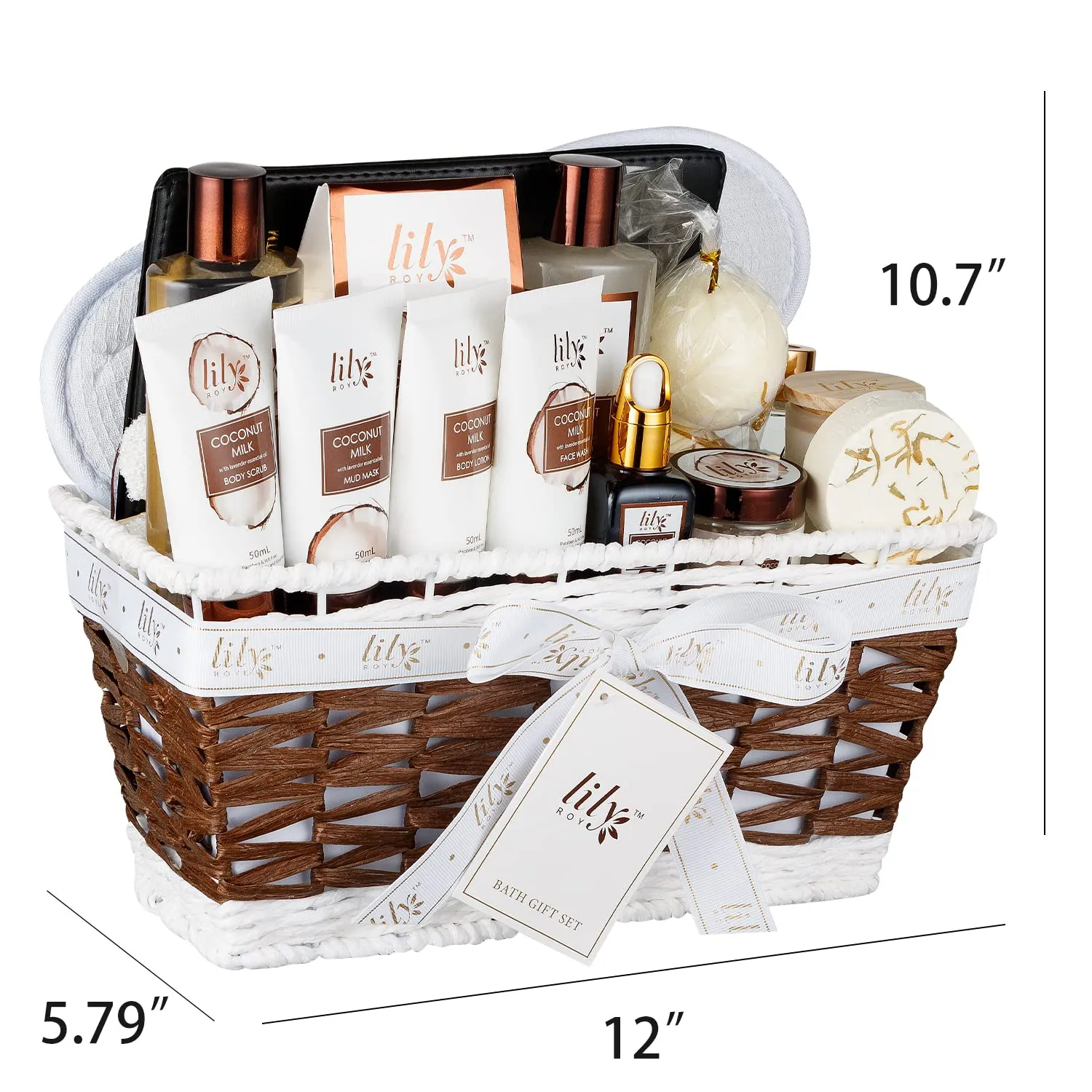Fathers Day Gifts for Men Dad Coconut Vanilla Spa Gift Basket for Women 18 Pcs Luxury Bath & Body Set with Shower Gel | Relaxing Self Care Pampering Gifts for Her, Birthday, Christmas, Mothers Day