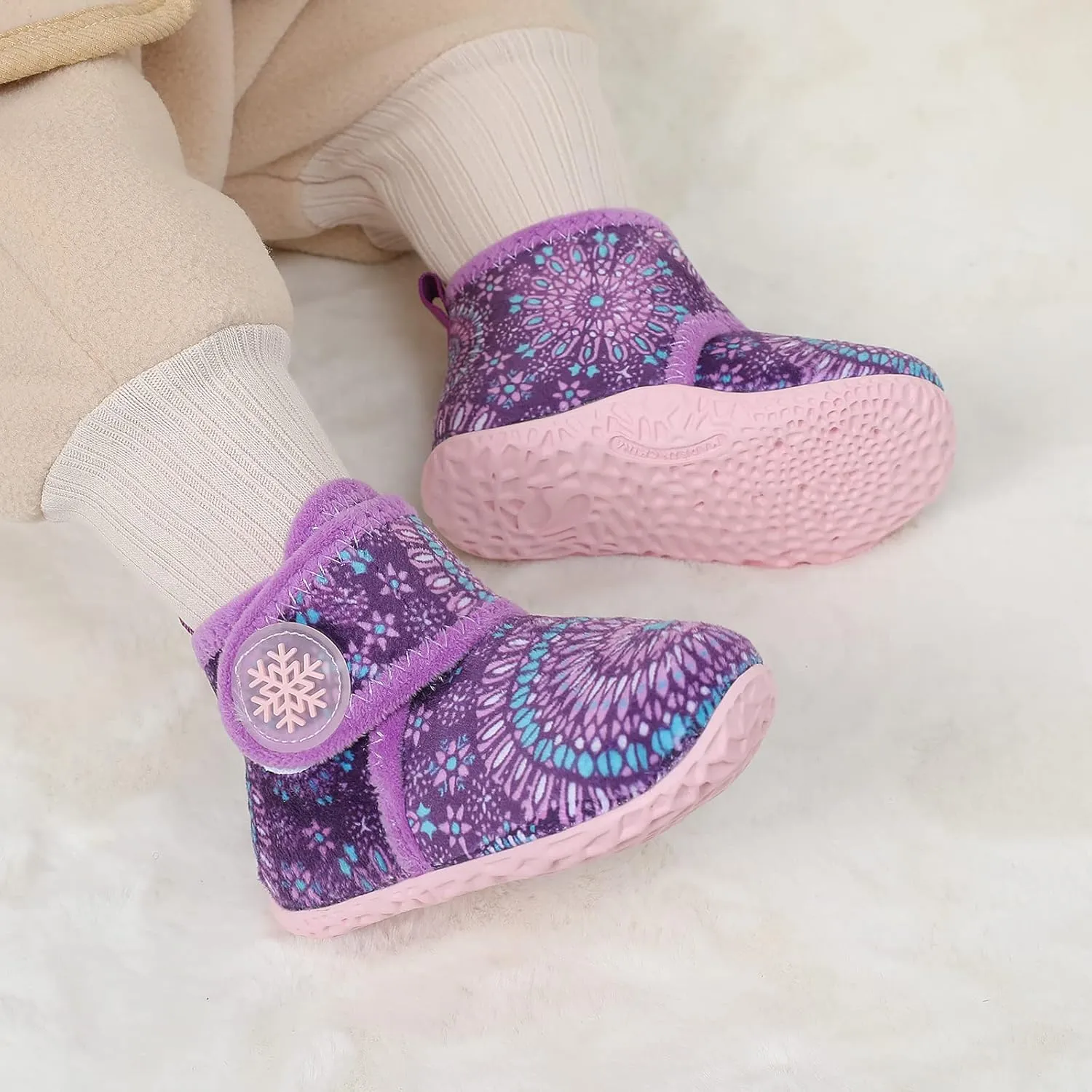 FEETCITY Baby Booties Girls Boys Infant Slippers First Walkers Shoes Warm Socks Newborn Crib Shoes