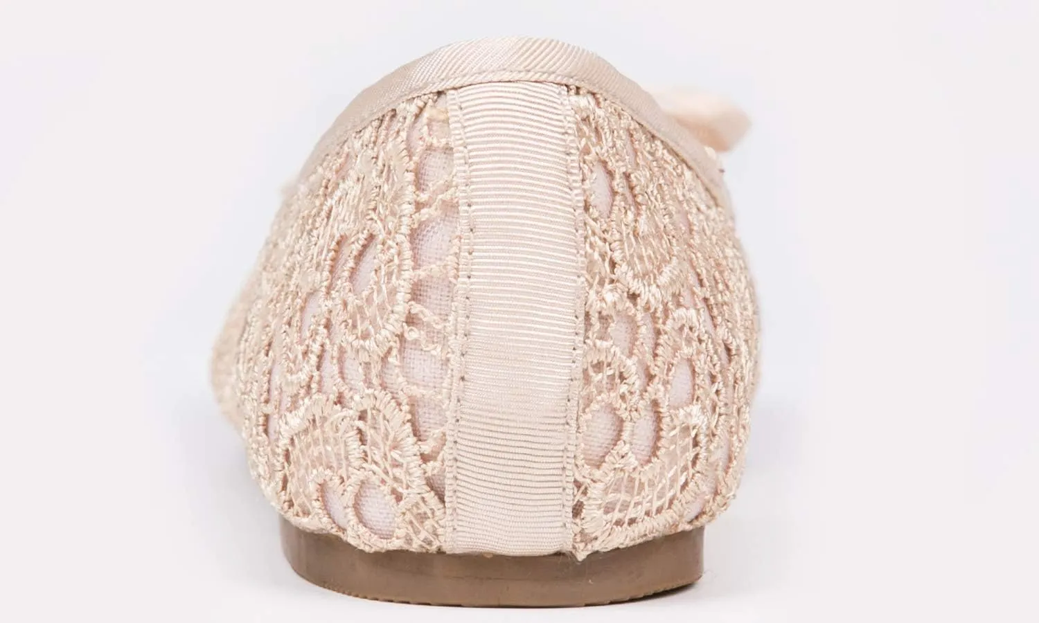 FEVERSOLE Round Toe Lace Ballet Crochet Flats Women's Comfy Breathable Shoes
