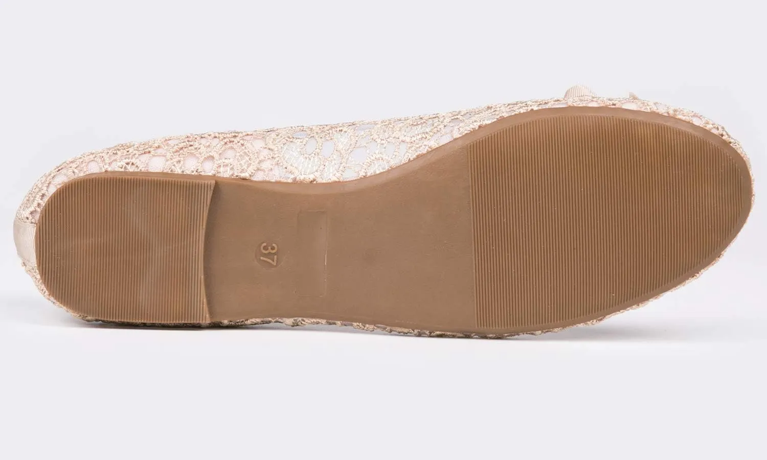 FEVERSOLE Round Toe Lace Ballet Crochet Flats Women's Comfy Breathable Shoes