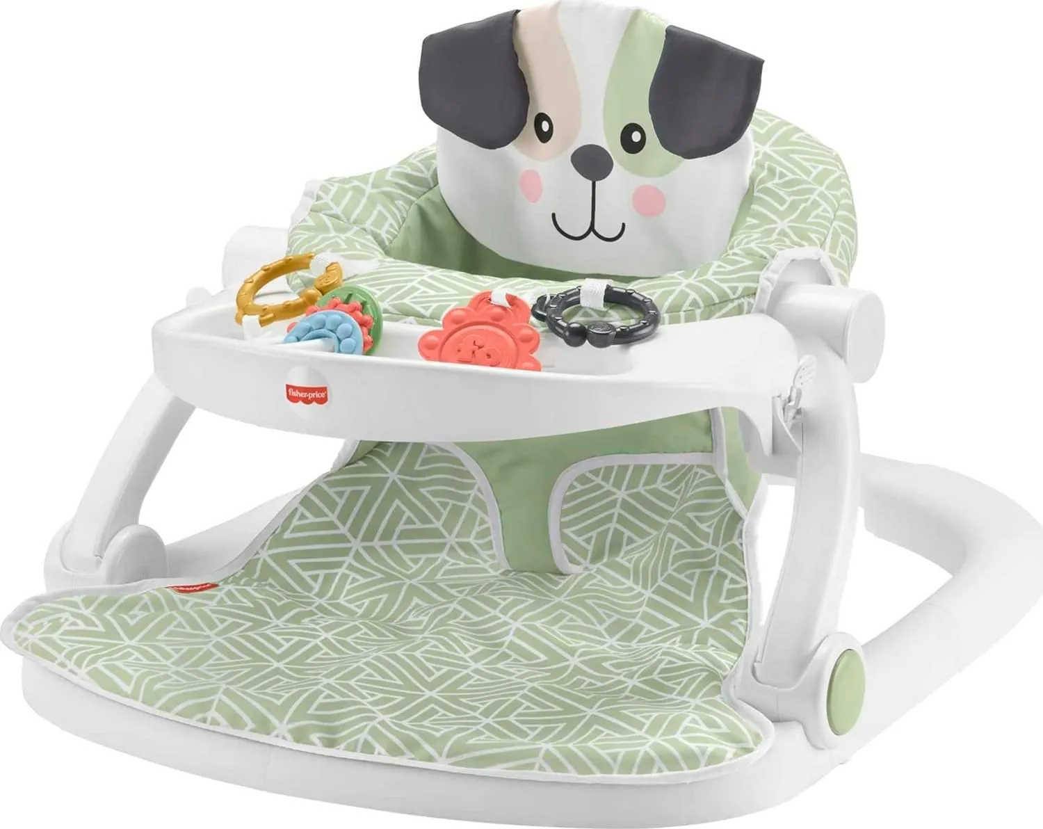 Fisher-Price Baby Portable Baby Chair Sit-Me-Up Floor Seat with Snack Tray and Developmental Toys, Puppy Perfection [Amazon Exclusive]